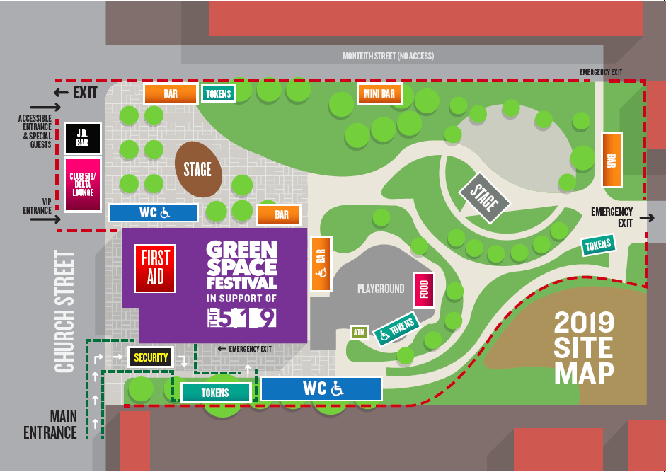 Site Map of Green Space Festival 2019 Venue
