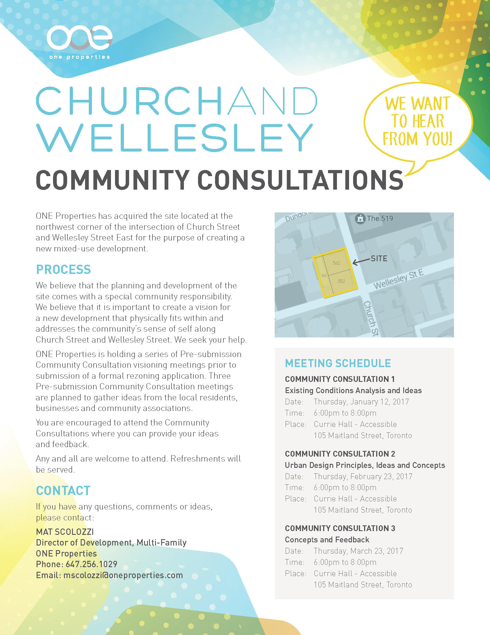 [poster] Community Consultation Church and Wellesley Neighbourhood