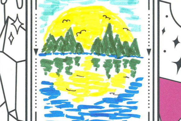Art Corner (4) Hand drawn Postcard