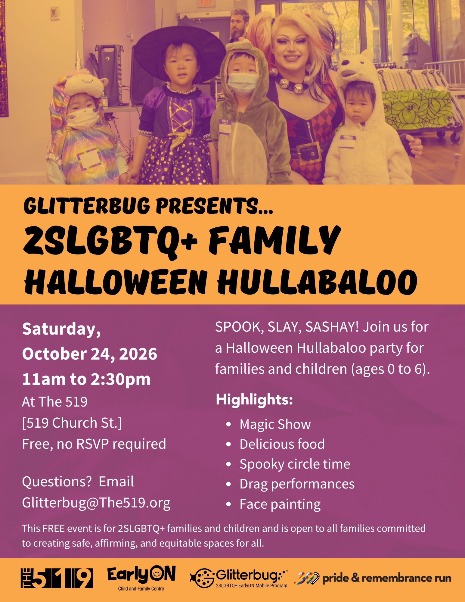 Glitterbug Presents: 2SLGBTQ+ Family Halloween Hullabaloo